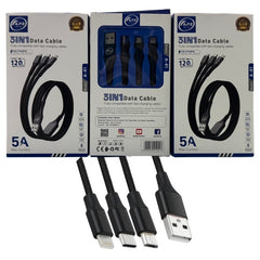 3-in-1 Fast Charging Cable | 100W | 480Mbps | 120cm | Type-C, Micro, Lightning