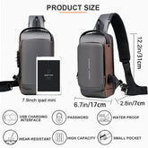 Black | Multifunction Anti-Theft USB Charging Crossbody Shoulder Bag | Stylish, Secure, and Ready for Adventures