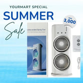 Mini Double Head Mist Fan with LED Light & Humidifier | Portable Air Cooler for Home, Office & Travel